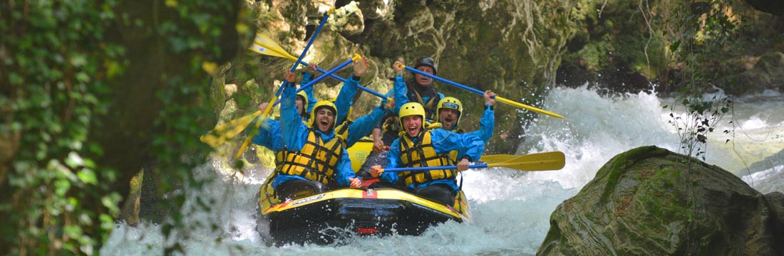 Rafting con pioggia